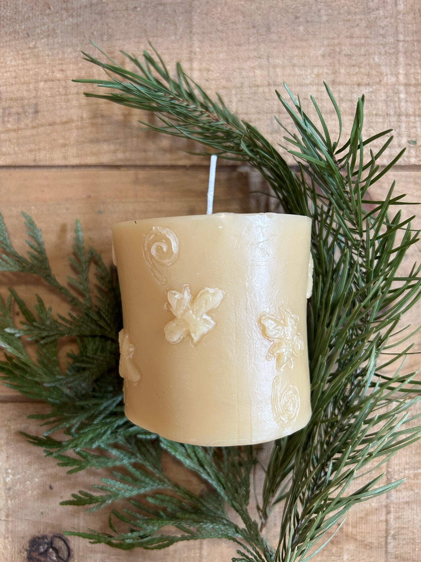 Honeybee Pillar Beeswax Candle
