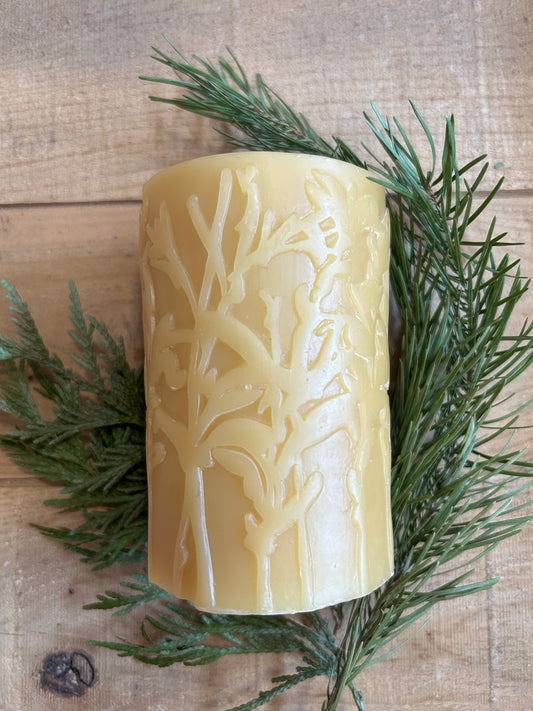 Botanical Pillar Beeswax Candle