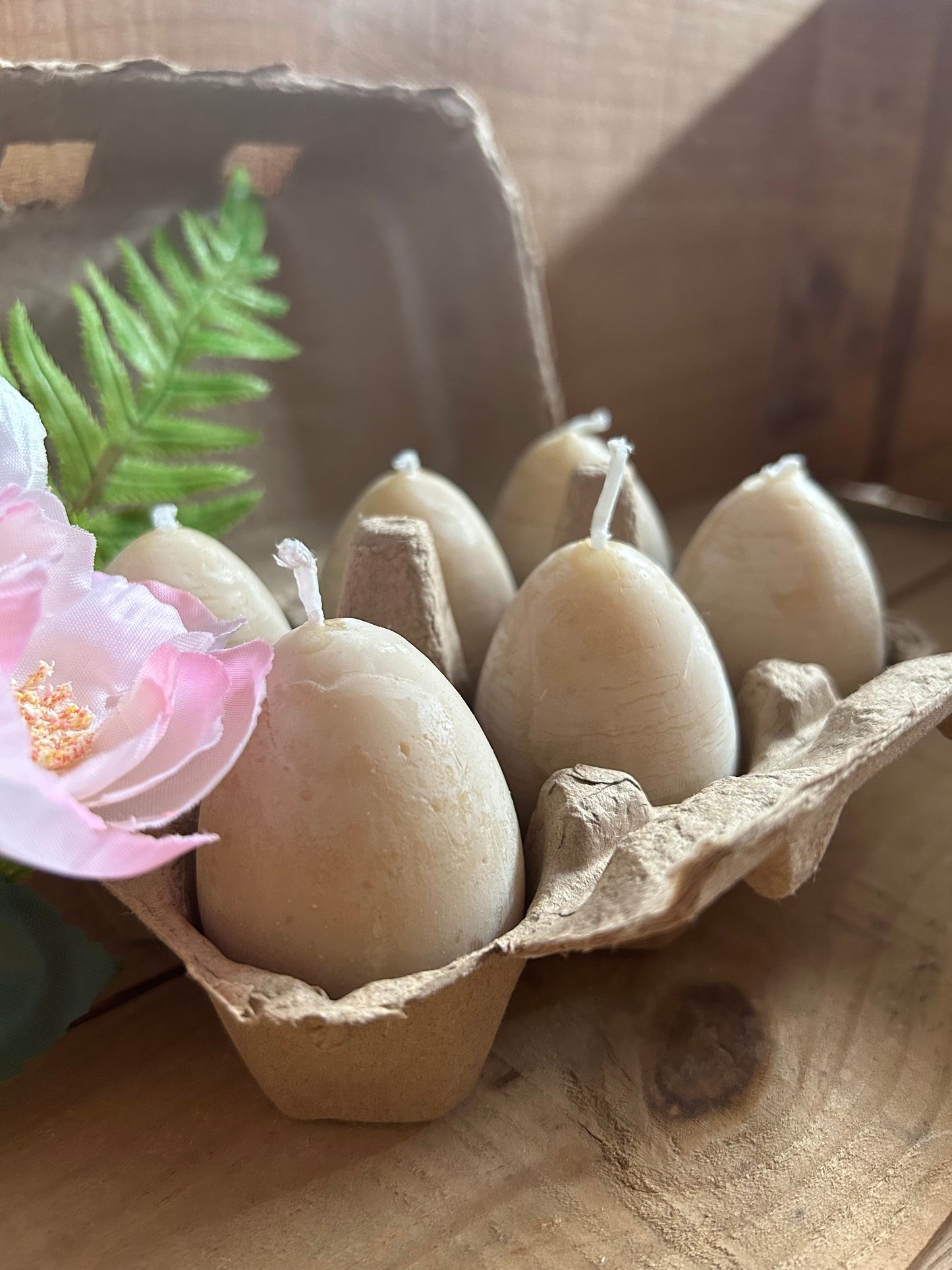 Half Dozen Beeswax Egg Candles