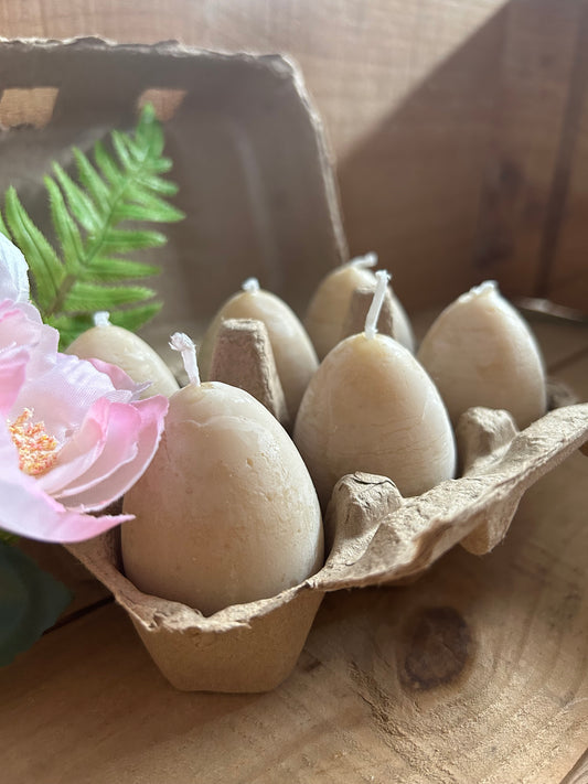 Half Dozen Beeswax Egg Candles