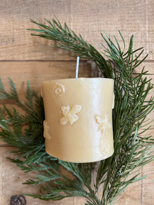 Honeybee Pillar Beeswax Candle